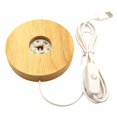 thumbnail image 2 of Wooden Round LED Light Base Display Illumination Lamp for Crystals, 2 of 8