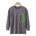thumbnail image 1 of T-shirts pour Enfants Filles Gris Imprimé Col Rond Coton T-Shirt Mode Garçons 3-4 Ans, 1 of 3