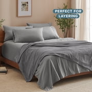 Bare Home Microplush Fleece Blanket - 300 GSM - Fuzzy Microfleece - Soft & Plush - Full/Queen, Gray