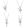 thumbnail image 2 of HIJONES Women's Stainless Steel Ballet Pendant Cubic Zirconia Inlay Necklace Ballerina Dance Recital Gifts Long Sweater Chain Style D, 2 of 3