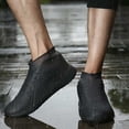 thumbnail image 3 of 1 par de fundas para zapatos de lluvia unisex para adultos, color negro, para exteriores, totalmente impermeables, transparentes, antideslizantes y a prueba de polvo, talla XL, 3 of 5