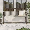thumbnail image 3 of GRANDPATIO Outdoor Benches with Back for Front Porch Backyard Park Outside Furniture Decor, Painted with Wood Grain,North-Woods Brown, 3 of 11