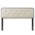 thumbnail image 3 of Tufted Headboard, King Size, Wood, Fabric, Black Beige, Modern Contemporary Urban Design, Bedroom Master Guest Suite, 3 of 9