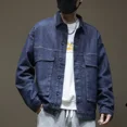 thumbnail image 2 of Abrigo vaquero para hombre, chaqueta vaquera para motocicleta, chaqueta vaquera para hombre, chaqueta de motociclista de manga ancha, abrigo de invierno de gran tamaño, precio económico, estilo corean, 2 of 5