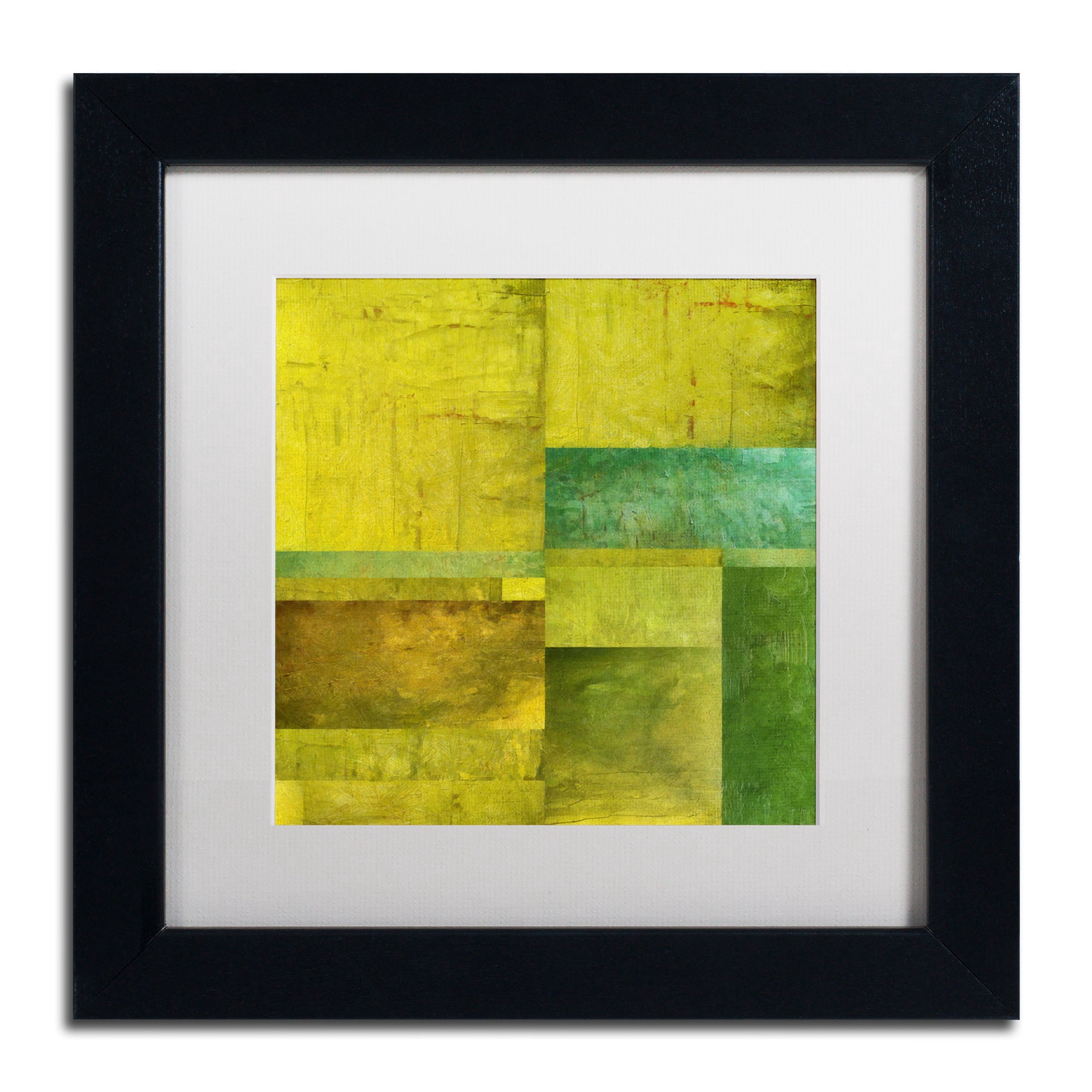 "Essence of Green" Canvas Art by Michelle Calkins, White Matte, Black Frame