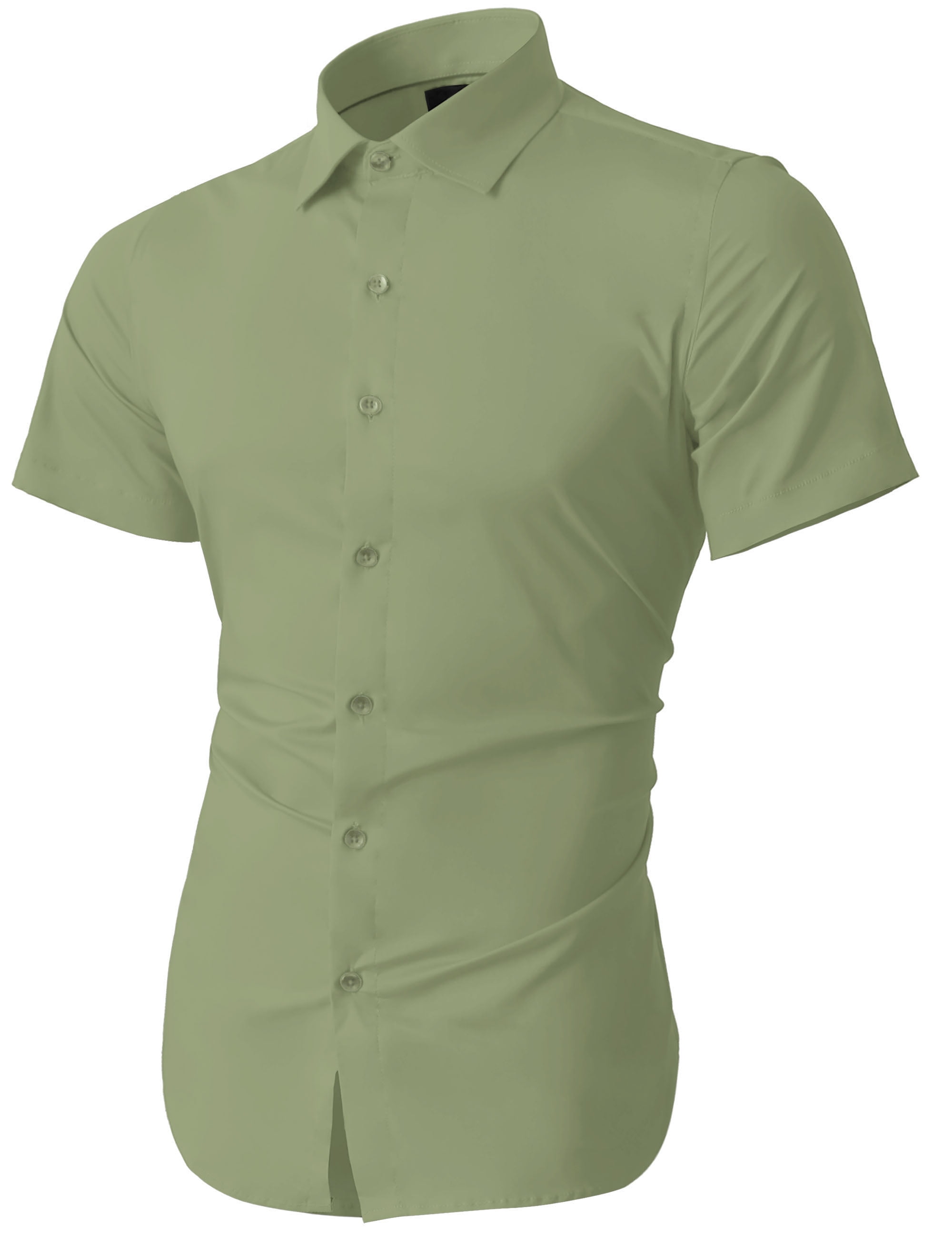 mens short sleeve slim fit dress shirts