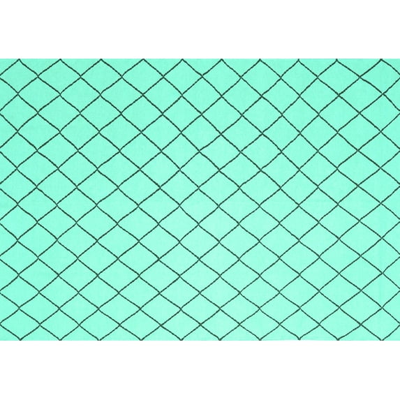 Ahgly Company Machine Washable Indoor Rectangle Solid Turquoise Blue Modern Area Rugs, 5' x 8'