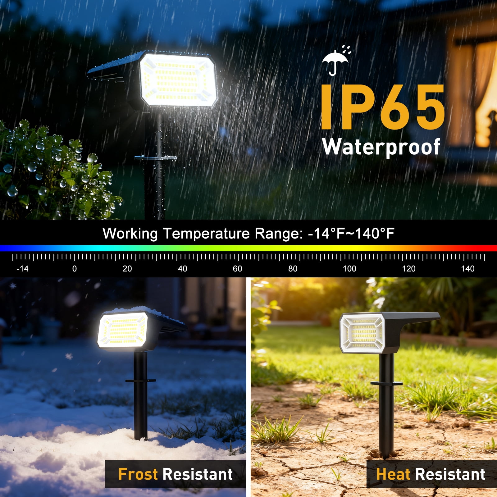 Solar Spot Lights Outdoor [12 Pack, IP65] - 100 High-Lumen LEDs, 4 Modes & 2-in-1 Design. Auto On/Off Cool White Landscape Lights for Yard, Garden, Pathway.