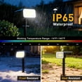thumbnail image 5 of Solar Spot Lights Outdoor [12 Pack, IP65] - 100 High-Lumen LEDs, 4 Modes & 2-in-1 Design. Auto On/Off Cool White Landscape Lights for Yard, Garden, Pathway., 5 of 7