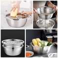 thumbnail image 6 of NUOLUX Vegetable Bowl Grater Slicer Colander Fruit Strainer Kitchen Cutter Basket Drain Washing Rice Basin Potato Dicer Set, 6 of 6