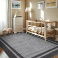 thumbnail image 2 of Garvee 8'x10' Modern Bordered Area Rug Solid Rugs, Washable Rugs Neutral Minimalist Carpet with Non Slip Backing Soft Thin Low Pile Rugs for Living Room Bedroom Home Decor, Gray, 2 of 9