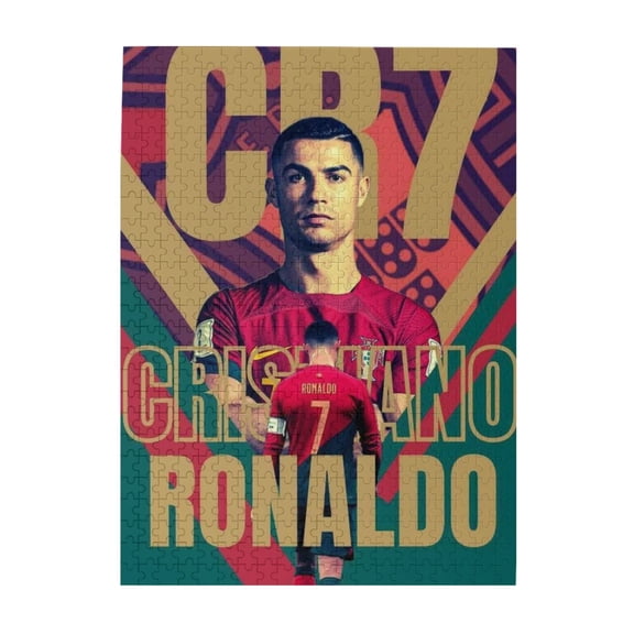Jigsaw Puzzle 500PCS, Cristiano Ronaldo Picture CR7 Wooden Puzzle Challenging Game Fun Artwork