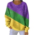 thumbnail image 2 of YueHuiYing Women's Fashionable Loose Casual Carnival Day Printed Long Sleeved Round Neck Sweatshirt Top, 2 of 6