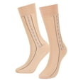 thumbnail image 2 of Deago 1-5 Pairs Mens Silk Socks Sheer Dress Socks Ultra Thin Nylon Business Sox Summer Cool Crew Socks (Khaki), 2 of 10