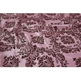 thumbnail image 2 of 10 Yards Pink Brown Flocking Damask Taffeta Velvet Fabric 58" Flocked Decor", 2 of 2