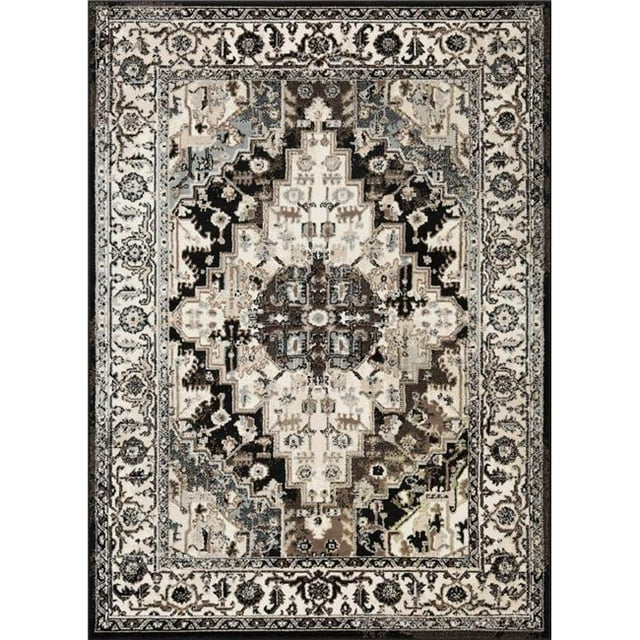 LBaiet MN543C57 Tapis Rectangulaire Traditionnel 5 x 7 Pi, Noir
