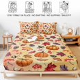thumbnail image 5 of Queen Size Fitted Sheet Set - Pumpkins Fall 3 Piece Bedding Sets 16" Deep Pocket Fitted Sheet with 2 Pillowcases, Thanksgiving Maple Leaves Mushroom Rustic Brushed Microfiber Hotel Luxury Bed Sheets, 5 of 9