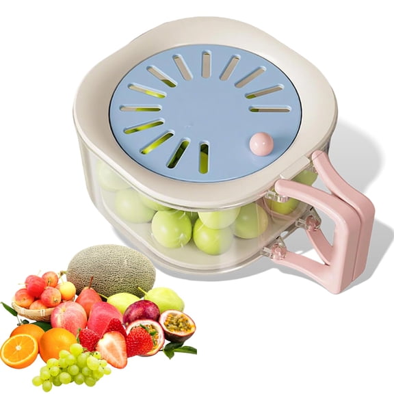 Fruit Storage Containers for Fridge with Colander, 2-in-1 Fruit Washing Bowl with Handle, Stackable Produce Saver for Kitchen Counter