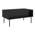 thumbnail image 4 of Kris & Ally Evander Black Fluted Engineered Wood Contemporary Indoor Coffee Table with Metal Legs and Storage, 4 of 9