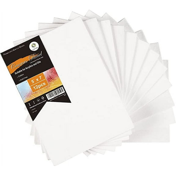CONDA 5*7inch Canvas Panels Pack of 12 Artist Quality Acid Free Canvas Board