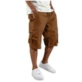 thumbnail image 1 of FhsagQ Male Cargo Short Pants for Men with Slanted Front Pockets and Backless Design for Utility Workwear Coffee Size M, 1 of 8
