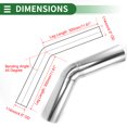 thumbnail image 3 of 45 Degree Mandrel Exhaust Pipe DIY Custom Car Modified Exhaust Pipe Tubing Piping 114mm/4.5" OD 300mm/11.81" Length 304 Stainless Steel Silver Tone, 3 of 7