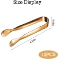 thumbnail image 2 of 12 Pcs Small Serving Tongs, 4" Rose Gold Appetizer Tongs for Parties & Catering, Food-Grade 304 Stainless Steel, 2 of 14