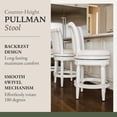 thumbnail image 5 of Maven Lane 26" Counter Height Bar Stool - Handcrafted Swivel Bar Stool with White Oak Finish and Off-Natural Fabric Upholstery - Bring Seamless Style and Comfort to Kitchen Islands and Dining Spaces, 5 of 10