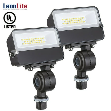 

LEONLITE 15W LED Flood Light with Knuckle Mount 160W Eqv. 120V Outdoor Area Light 5000K Daylight for Wall Washing Signage Lighting Billboard Lighting Flag Lighting Pack of 2