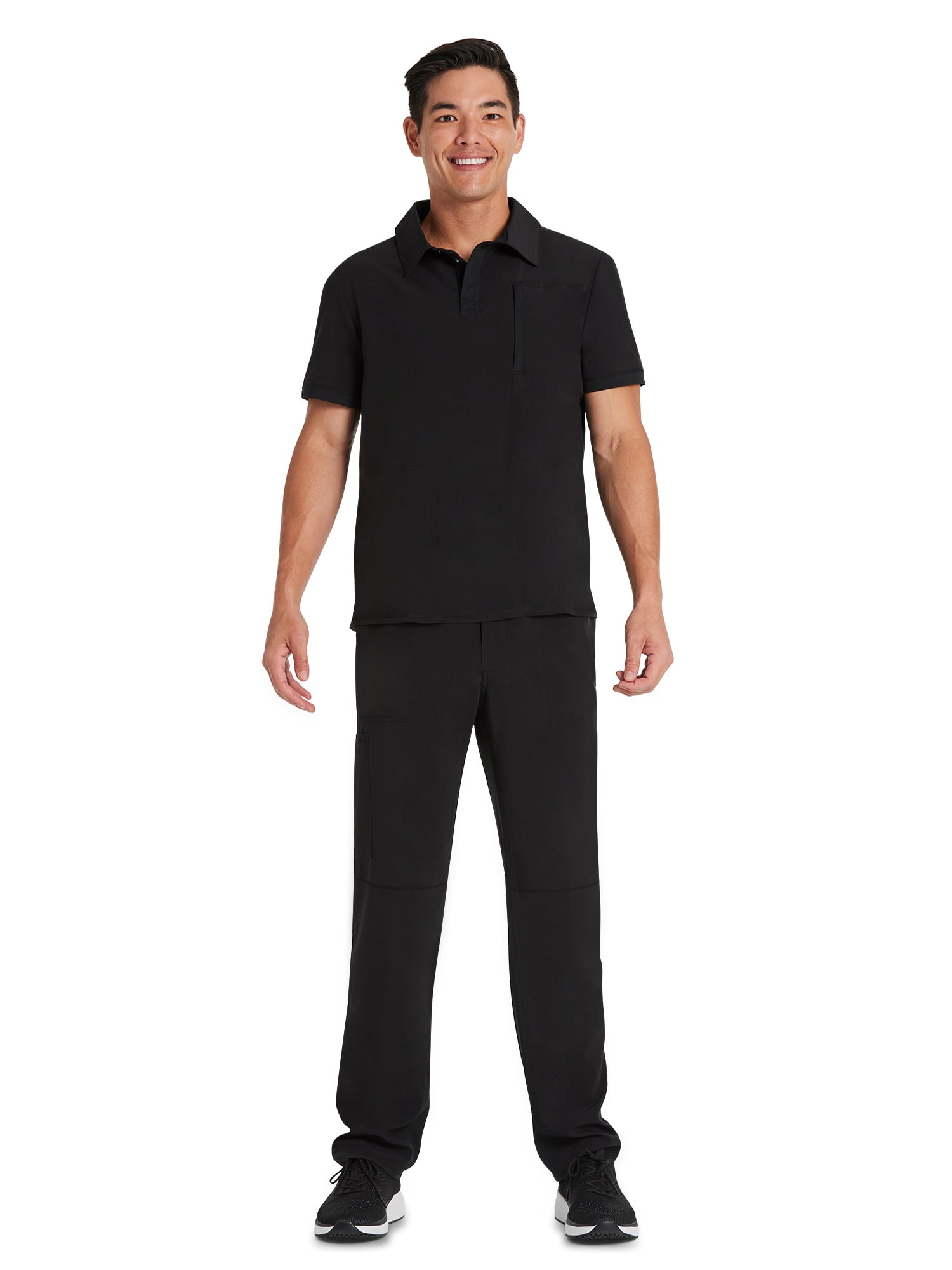 Scrubstar Men's Premium Performance Stretch Polo Scrub Top, Sizes XS-3XL