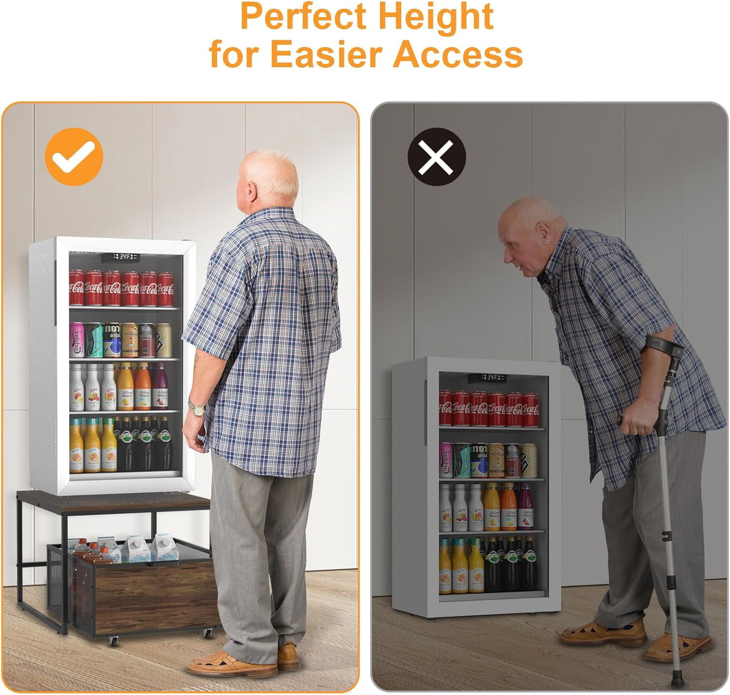 Fridge Stand with Storage, Heavy Duty Mobile Drawer for Dorm, Home, Kitchen, Office