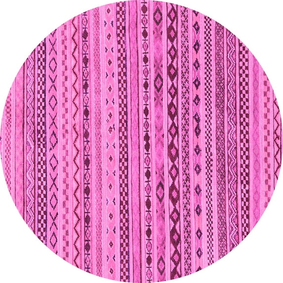 Ahgly Company Indoor Round Solid Pink Modern Area Rugs, 5' Round