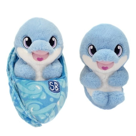 Swaddle Babies 9 inch Dolphin Plush Toy with Sling - Soft Cuddly Marine Friend for Kids Play & Travel