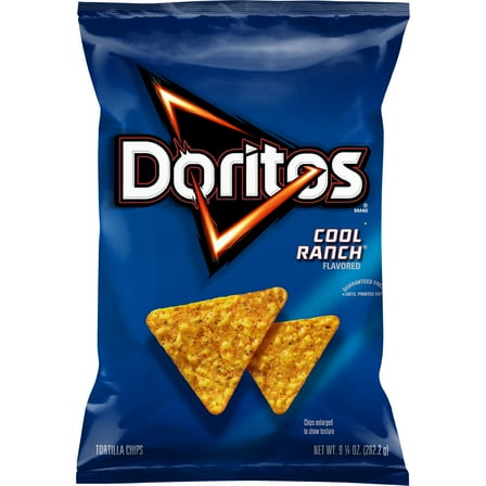 Doritos Tortilla Chips Cool Ranch Flavor Snack Chips, 9.25 oz Bag