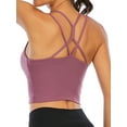 thumbnail image 3 of YouLoveIt Women's Sports Bra Stretch Cami Tank Top Padded Wireless Cross Back Yoga Bra Yoga Vest Seamless Short Camisoles Women Tank Top Cami Sport Yoga Bras, 3 of 8