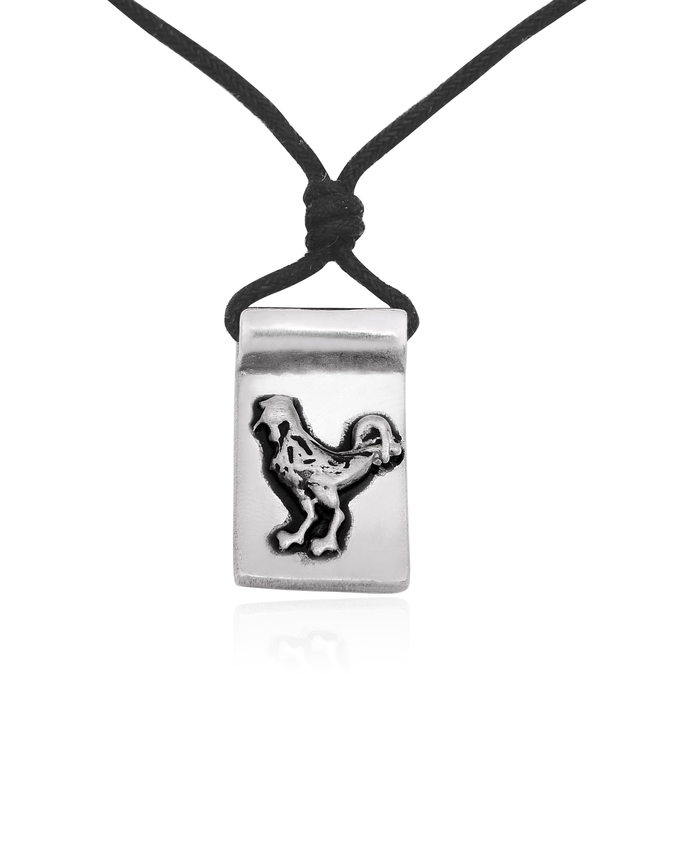 Sterling Silver Girls .8mm Box Chain Side Facing Rooster Chicken Weather Vane Pendant Necklace