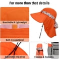 thumbnail image 4 of Solaris Women Outdoor Hiking Hat, Summer Hat with Neck Flap and Floral Silk Ribbons for Fishing, Camping, Safari,Fishing Caps,Orange, 4 of 7