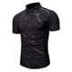 thumbnail image 2 of Camisa de manga corta con estampado de corte slim y botones informales para hombre Pompotops  oipoqjl47591, 2 of 4