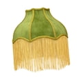 thumbnail image 4 of Pantalla de lámpara de terciopelo, pantalla de lámpara victoriana, elegante de vintage, de con forma de campana y borde festoneado para lámparas de Verde amarillo, 4 of 10
