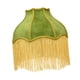 thumbnail image 3 of Pantalla de lámpara de terciopelo, pantalla de lámpara victoriana con ribete de flecos, E27, de clásica en forma de campana con borde festoneado, de Verde amarillo, 3 of 8