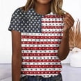 thumbnail image 4 of Lorytime 13th of July Outfits for Women Red White and Blue T Shirts Patriotic Graphic Wear Crew Neck Holidays Clothes, 4 of 5