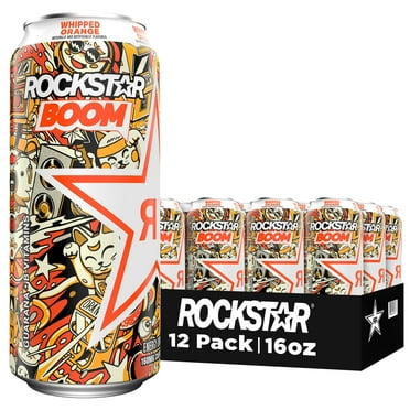 Rockstar Boom! Whipped Orange Energy Drink, 16 fl oz, 12 Pack Cans