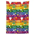 thumbnail image 3 of Ambesonne Hippie Tablecloth Rectangular Table Cover, Heart Peace, 60"x90", Multicolor, 3 of 4