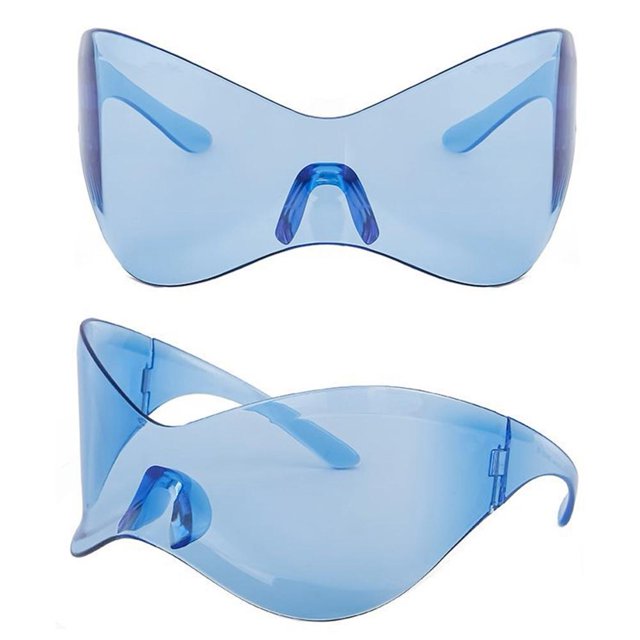 Gafas de sol deportivas Y2K Gafas de sol Goggle para senderismo en la playa al aire libre (azul cielo)