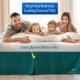 thumbnail image 5 of HNB Store Pleated Bed Skirt Easy Fit 21" inch Drop | Microfiber Made | Queen Size Bedskirt | Teal, 5 of 8