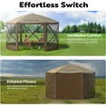 thumbnail image 5 of SPECSTAR 12' x 12' Pop-Up Camping Gazebo Tent, 6-Sided Instant Setup Canopy Shelter with Wind Panels, Mosquito Netting, 5 of 8