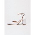 thumbnail image 4 of Women's Pointed Toe D'Orsay Adjustable Ankle Strap Block Heel Satin Dress Pumps for Bridal Wedding Party Office Daily Wear, 4 of 6
