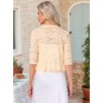 thumbnail image 3 of DARING DIVA Women's Lace Shrug Ruffle Cardigan Open Front Half Sleeve Bolero XL Apricot, 3 of 6