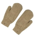 thumbnail image 3 of Opolski 1 Pair Korean Style Double-layer Thickened Solid Color Women Mittens Winter Warm Knitting Plush Gloves Khaki, 3 of 8