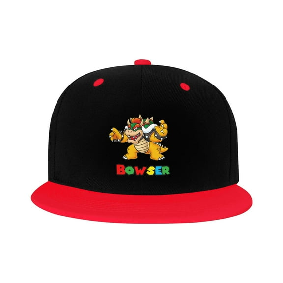 Super Bowser Kid'S Cartoon Baseball Cap,Adjustable Hip Hop Hat Flat Brim, Breathable Sun Hat For Boys Girls Red